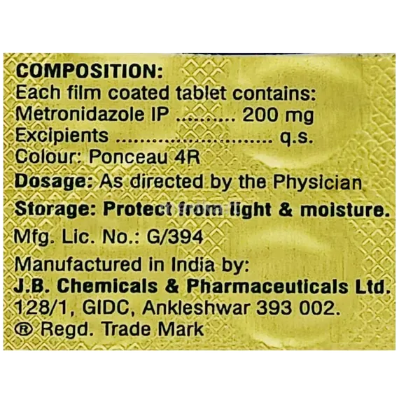 metrogyl 200mg tablet 20's